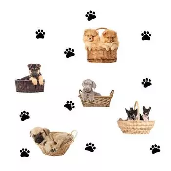 Мультфильм лапа собака щенок съемные обои стикер стены DIY наклейка