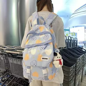 Мультфильм Любовь Студенческий Рюкзак Ученик Средней Школы Школьный Портфель