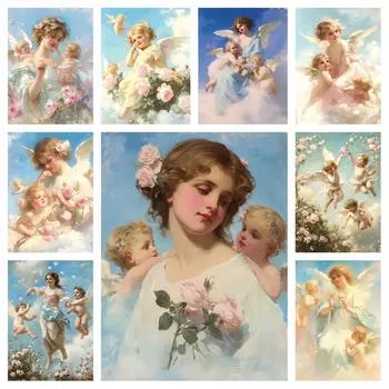 Мультфильм Мадонна Ангел DIY 5D Алмазная картина Религиозный крест Вышивка Набор Мозаика Вышивка Домашнее украшение Ангел Подарок Full Round 20x30CM