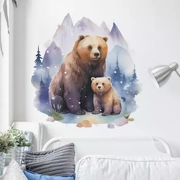 Мультфильм Медведь Детская Спальня Гостиная Крыльцо Домашнее Украшение Наклейка На Стену 30*60CM*2PCS/fun-b18