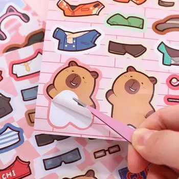 Мультфильм Милая Карьера Капибара Капибала Граффити Наклейка Кавайные Животные Граффити Украшения Классические Diy Изменяющиеся Наклейки Детские Игрушки A3