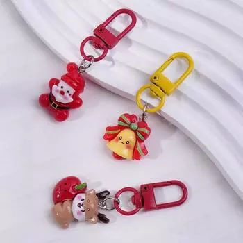 Мультфильм Милая Рождественская Елка Санта-Клаус Снеговик Подвеска Брелок Творческий Изысканный Рюкзак Украшения Аксессуары Подарки