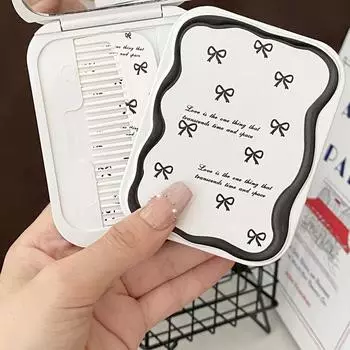 Мультфильм милый бант складной раскладной зеркало зеркало для макияжа с расческой портативный креативный для женщин девочек ручное зеркало