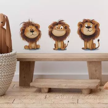 Мультфильм милый маленький лев спальня гостиная домашний фон украшение стены наклейки 39*90cm/fun-h14