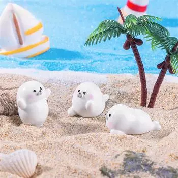 Мультфильм милый мини тюлень животное микро ландшафт украшение автомобиль украшение для дома маленькие украшения кукольный домик игрушки аксессуары своими руками подарок