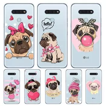 Мультфильм милый мопс для LG K92 K52 K62 K22 K71 K61 K51S K41S G8 G8S G8X V35 V50 V40 V50S V60 Q60 чехол для телефона LG G8 ThinQ