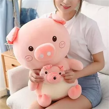 Мультфильм милый пузырь свинья кукла плюшевая свинья детский праздничный подарок плюшевая игрушка One Size розовый