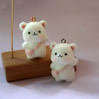 Мультфильм милый сердечко рюкзак маленький медведь кулон подвески брелок креативный брелок своими руками ожерелье подвески ювелирные изделия аксессуары подарки