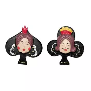 Мультфильм милый смешной король и дама пик 3D смола индивидуальный дизайн наклейки на холодильник украшение для дома и кухни подарок