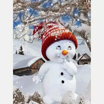 Мультфильм милый снеговик кристалл DIY алмазная живопись домашний декор 3D вышивка крестиком 20X30CM