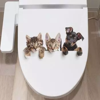 Мультфильм милый собачий туалет туалет с украшением дома декоративные наклейки 17*29CM/fun-m162