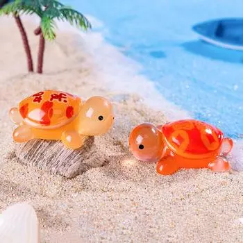 Мультфильм Милый Светящийся Удачи Богатства Черепаха Аквариум Миниатюрная Статуэтка Декор для Аквариума Украшения Аксессуары Украшения Подарки