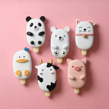 Мультфильм милый животный кухня холодильник магнит смола фрукты эскимо мороженое украшение дома многоцветный опционально