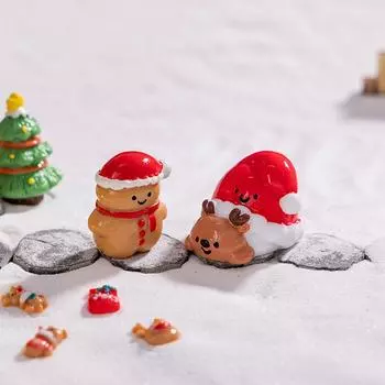 Мультфильм Мини Смола Рождественский Санта Лось Микро Ландшафтный Орнамент Миниатюрная Фигурка Сделай Сам Год Украшения Дома Подарки