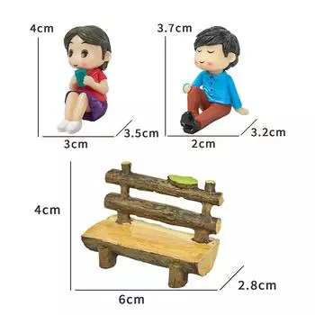 Мультфильм Мини Влюбленные Пары Фигурки Кресло Микро Ландшафт Сад Бонсай Орнамент Авто Интерьер Приборная Панель Аксессуары