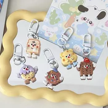 Мультфильм Моделирование Печенье Пончик Милый Брелок Кукла Брелок Сумка Автомобильные Брелки Женские Ювелирные Изделия Друг Подарок Подвеска Аксессуары as the picture