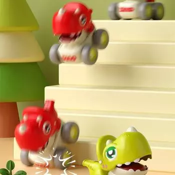 Мультфильм Нажмите и идите Динозавр Модель безопасности Динозавр Нажмите Назад Машина Детский сад синий