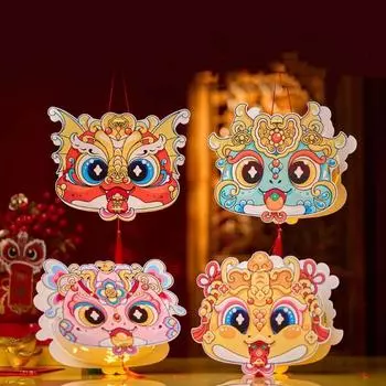 Мультфильм Новый год Светящийся Фонарь Китайский Стиль Весенний Фестиваль Товары Фонарь Фестиваль розовый