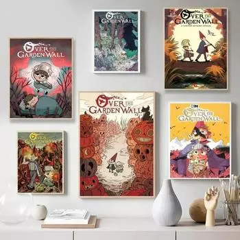 Мультфильм O-Over The G-Garden W-Wall Art Холст Плакат Необычная стена для гостиной Бар Hoom Декоративная живопись 21cm30cm NoFrame