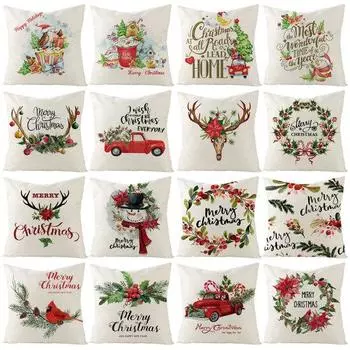 Мультфильм олень венок принт дома пледы наволочка Чехлы Рождественский декор