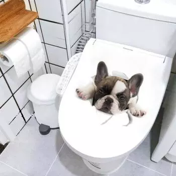 Мультфильм отверстие для домашних животных серии моделирование 3D непослушный щенок наклейки на стену холодильник туалет автомобиль DIY украшения 1Pcs