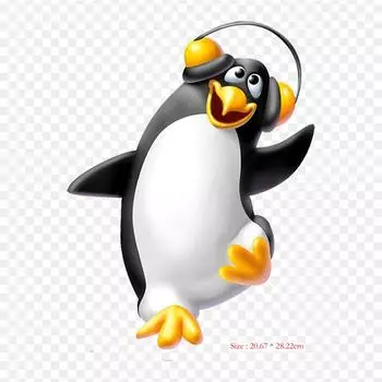 Мультфильм пингвин с наушниками Пингвин мультфильм термопереносная печать виниловые нашивки наклейки для одежды DIY аппликации моющиеся нашивки