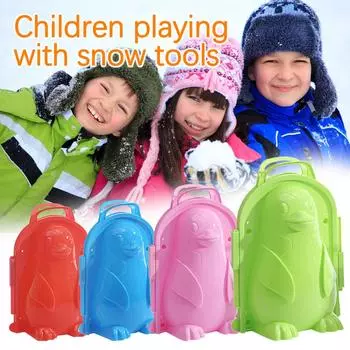 Мультфильм-пингвин, создатель снежков, зажим, детская игрушка для зимних видов спорта на открытом воздухе жёлтый