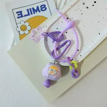 Мультфильм Popmart Crybaby Girls Подвеска в виде ключа от машины Сумка Подвеска Кукла Kawaii Украшение для рюкзака Кукла Подарок на день рождения девочки чёрный