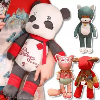 Мультфильм Популярный Новый Китайский Традиционный Животный Корова Лиса Плюшевая Кукла Подушка Высокого Качества Панда Кролик Плюшевая Игрушка Домашний Декор about 50cm