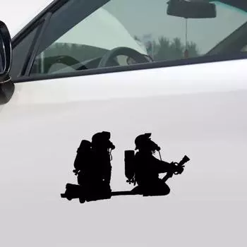 Мультфильм пожарный пожарный шаблон ночь светоотражающий ПЭТ забавная наклейка на автомобиль наклейка белый