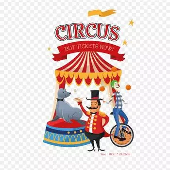 Мультфильм представление цирк утюг на теплопередаче печать виниловые нашивки наклейки для одежды DIY аппликации моющиеся нашивки