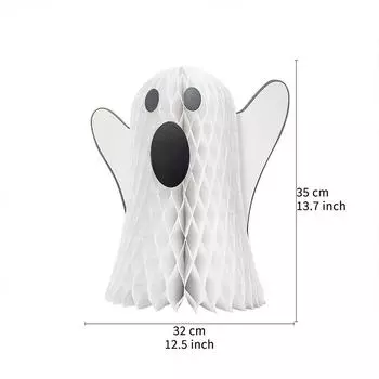 Мультфильм призрак сотовый шар украшение призрак сотовый орнамент Хэллоуин белая бумага орнамент белый