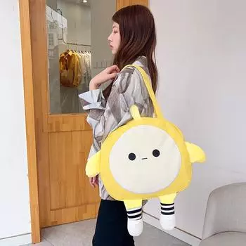 Мультфильм яйцо мальчик вечеринка милая девушка сумка на плечо Интернет знаменитость тот же большой емкости смешной студент рюкзак рюкзак