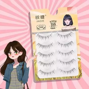 Мультфильм Ребенок, Рожденный Мамой Чувствуя Демона Натуральные Накладные Ресницы Часть Целого Тонкого Стебля Ресницы