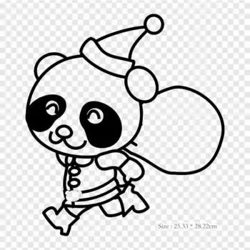 Мультфильм Рождественская панда Панда Санта-Клаус термопереносная печать виниловые нашивки наклейки для одежды DIY аппликации моющиеся нашивки