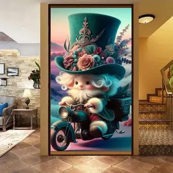 Мультфильм Рождество Маленькая девочка Полная 5D Алмазная Картина Мозаика Вышивка Ручная Вышивка Крестом Украшение Дома Подарок Full Round 20x40CM