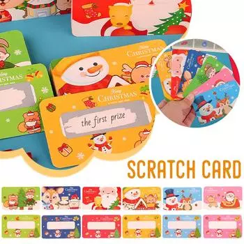 Мультфильм Рождество Наклейка Скретч-карта Бумага Детские подарки Сюрприз Интерактивная карта Рукописный текст B6I1 B-One size