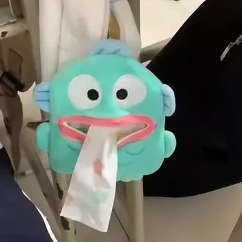 Мультфильм Sanrio Periphery Милая плюшевая кукла Hangyodon Уродливая рыба Коробки для салфеток Брелок Подвеска Мягкие игрушки Рюкзак Украшения Подарки