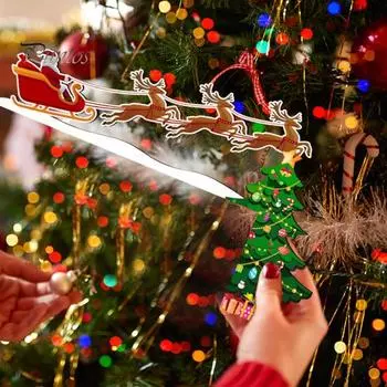Мультфильм Санта-Клаус Лось Рождественская елка Наклейки на стену Рождественский подарок Гостиная Рождественская дверная рама Украшение Новогодний фестиваль Фреска красный