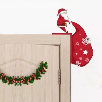 Мультфильм Санта-Клаус подарочный пакет наклейки на стену рождественские подарки гостиная фон украшение дома деревянный фестиваль новогодние обои красный