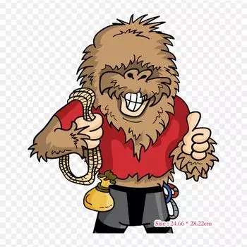 Мультфильм Сасквотч снежный человек мультфильм термопереносная печать виниловые нашивки наклейки для одежды DIY аппликации моющиеся нашивки