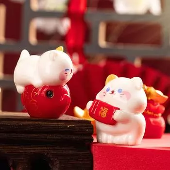 Мультфильм Счастливый Кот Украшения для Машины Украшения Милый Микро Пейзаж Украшения Для Дома Аксессуары Кавайные Украшения Для Рабочего Стола Подарки A2