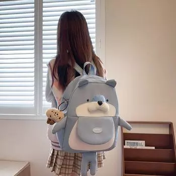 Мультфильм школьный рюкзак женский большой емкости рюкзак для путешествий хаки