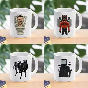 Мультфильм Skibidi Туалет Кофе Чай Кружки Спикер Camcordeman Завтрак Десерт Молоко Вода Керамические чашки Домашняя посуда для напитков Подарки другу 1