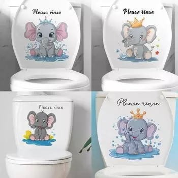 Мультфильм слон спрей комбинированный унитаз с ванной комнатой украшение дома ванная комната настенная наклейка 25*29CM/fun-m138