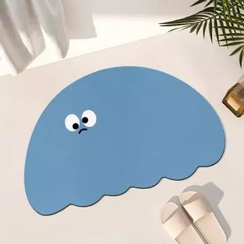 Мультфильм смешное выражение диатомовый грязевой коврик нерегулярный коврик для ванной нескользящий коврик туалетная дверь впитывающий коврик бытовой 40 * 60cm (diatom mud)