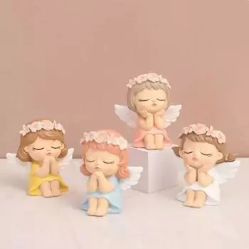 Мультфильм смоляной цветок ангел милый автомобиль декоративные украшения цветок ангел украшения гостиная розовый