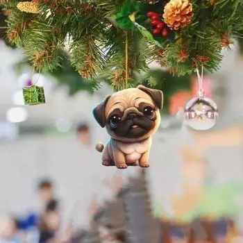 Мультфильм Собака Рождественская Елка Висячие Подвески Декоративная Рождественская Елка Собака Орнамент Окна D
