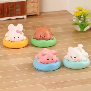 Мультфильм Сон Кошка Собака Свинья Кролик Смола Миниатюрная Фигурка Орнамент Домашний Рабочий Стол