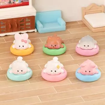 Мультфильм Сон Кошка Собака Свинья Кролик Смола Миниатюрная Фигурка Украшение Домашнего Декора Аксессуары Настольный Микро Пейзаж Подарки 4